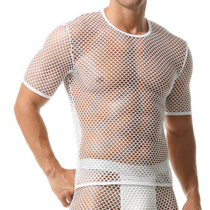 Mannen Mode Lgbt Pride Bovenkleding Zomer Hiphop Stijl Hot Sexy Zie Doorschijnend Transparant <span class=keywords><strong>Mesh</strong></span> <span class=keywords><strong>Net</strong></span> Mannen Tank Top T-Shirts Vest - Product Image 3