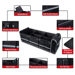 Foldable 600D Oxford <b>Car</b> Trunk <b>Organizer</b> with Detachable Leakproof Cooler BagMulti-Compartment SUV Cargo Storage Box - Product Image 4