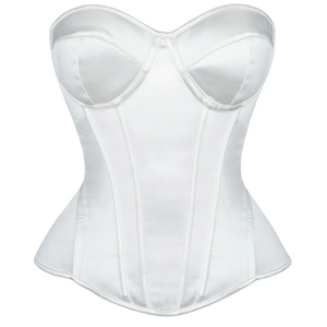 Corsés blancos sobre el busto, Tops con cordones, corpiño gótico Steampunk nupcial, Lencería moldeadora de cuerpo, corsés de Mujer, corsé de Torso largo para Mujer - Product Image 1