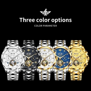 Montres OUPINKE 3270 pour homme, montre mécanique de luxe avec tourbillon, étanche 50 m, chronographe multifonctionnel, cadeau exquis - Product Image 4