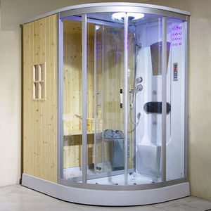 Cabina Sauna di Lusso in Legno per Interni con <span class=keywords><strong>Doccia</strong></span> Combinata, Sauna Secca e <span class=keywords><strong>Bagno</strong></span> Turco Funzionali in uno Stesso Spazio - Product Image 3