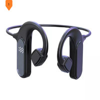 VG09 Earpiece Stereo Bass olahraga tahan air, earphone konduksi tulang terbuka Headset nirkabel kepala kait telinga