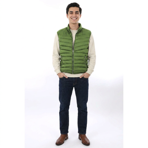 Veste matelassée en toile de canard pour homme, mode, hiver, légère, sans manches, rembourrée, bonne qualité, 100% polyester - Product Image 1