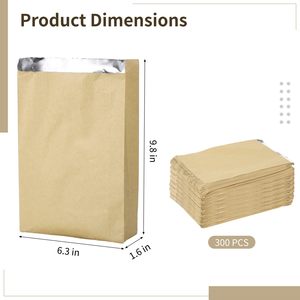 Bolsa de Papel Kraft <span class=keywords><strong>con</strong></span> Revestimiento de Papel de Aluminio Resistente al Aceite, Color Marrón y Blanco, para Guardar el Calor de BBQ, Galletas, Hamburguesas, <span class=keywords><strong>Palomitas</strong></span> de Maíz y Kebabs - Product Image 2