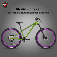 Vélo de dirt jump GTR, cadre en alliage d'aluminium, fourche à suspension pneumatique 150 mm, transmission 12 vitesses, double frein à disque, roues de 27,5 pouces, 150 kg