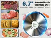 Petite trancheuse à viande, trancheuse à viande pliable 6,7'', machine à découper la viande, trancheuse alimentaire, trancheuse à bacon, usine OEM