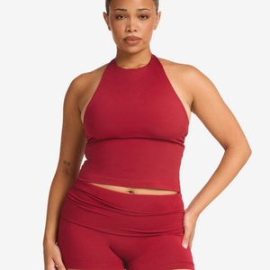 ชุดออกกำลังกายเซ็กซี่สำหรับผู้หญิงขายส่ง ชุดกีฬาแห้งเร็ว เสื้อครอปท็อปข้างเดียว กางเกงขาสั้นพิมพ์ลาย ชุดโยคะ 2 ชิ้น ไซส์พลัส - Product Image 6