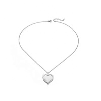 Yiwu Aceon Velle acier inoxydable personnalisé lettre coeur cadre pierre pavée solide blanc coeur Double couche tourbillon coeur collier