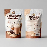 Sachet Mylar mat personnalisé imprimé de 1 kg, 2 kg, 5 kg avec fermeture éclair, faible MOQ, pour l'emballage de poudre de milk-shake
