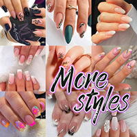 Ongles à presser longs en gel, forme cercueil, pour la Saint-Valentin, faux ongles mignons pour le nail art