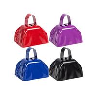 Clochettes Métalliques Colorées Rouges de 3 Pouces avec Poignées à Thème Animal pour l'Encouragement Sportif, les Fêtes, l'Éducation Musicale et les Jouets