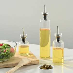 ขวดแก้วบอโรซิลิเกตใสเครื่องจ่ายซอสถั่วเหลืองพร้อมพวยโลหะสำหรับผู้ผลิตขวดน้ำมันมะกอก - Product Image 1