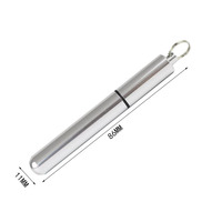 Porte-cure-dents de poche étanche 86*11mm avec logo personnalisé, mini boîte à pilules en alliage d'aluminium, porte-clés, boîte à cotons-tiges