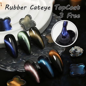 Esmalte de Uñas Hema TPO Hpma Free Rubber Cat Eye, Esmalte de Gel Magnético Brillante de Doble Efecto sobre Base Transparente y Negra, Acabado de Goma de Larga Duración - Product Image 6