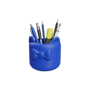 Red Cat Ear Pen Holder With Bowknot Plastic Desk Organizer For Student Office Supplies Round Shape Multicolor Option - Product Image 5