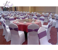 Vente en gros de housses de chaises extensibles ajustées avec bande de ceinture en élasthanne pour décorations de mariage