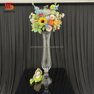 Jarrón de Hierro en Forma de Trompeta Grande, Popular para Decoración de Bodas y Eventos, 3 Pies, Transparente, para Centros de Mesa con Flores - Product Image 1