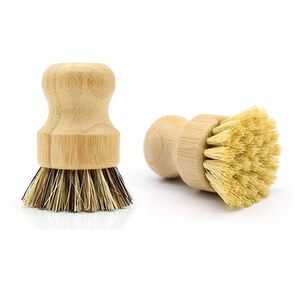 Cepillo para Platos de Bambú Ecológico, con Logotipo Personalizado, Cepillo Natural para Fregar Platos con Cerdas de Sisal y Palma, Antiadherente para Sartenes y Ollas de Cocina - Product Image 1