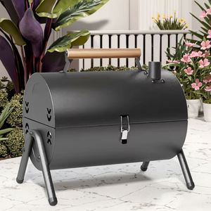Réchaud de pique-nique extérieur pliable en métal, barbecue sans fumée avec grille intégrée coupe-vent, poêle à charbon de bois domestique pour le camping - Product Image 1