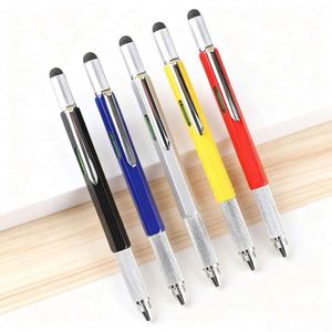 6-in-1 <b>Multi</b>-functional Metal Gel <b>Pen</b> Blue Ink Customized Colors Promotional Corporate Gifting Universal Stylus Tool <b>Pen</b> - Product Image 1