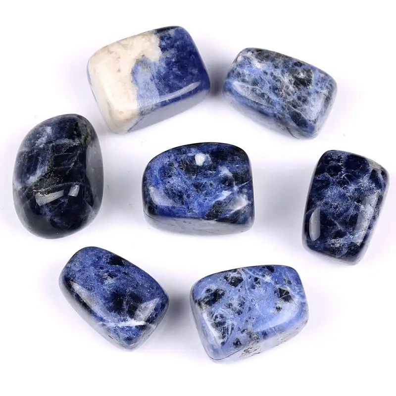 أحجار كريمة طبيعية, أحجار كريمة طبيعية ، حجر الشاكرا الشافي ، أحجار سوداليت زرقاء خافتة لصنع المجوهرات