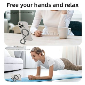 Support magnétique pour téléphone avec filetage 1/4 pour <span class=keywords><strong>trépied</strong></span>, compatible avec <span class=keywords><strong>iPhone</strong></span> 15 14 <span class=keywords><strong>13</strong></span>, support double face en alliage de zinc pour Vlog et diffusion en direct - Product Image 4