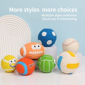 Fabbrica all'ingrosso Logo personalizzato in lattice <span class=keywords><strong>Pet</strong></span> Squeak morso giocattoli palla cane giocattolo da masticare interattivo - Product Image 2