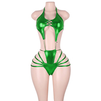 Tenue de danse exotique personnalisée, combinaison de pole dance à lacets, ensemble de lingerie, costumes de scène de boîte de nuit transparents et scintillants, ensemble d'accessoires