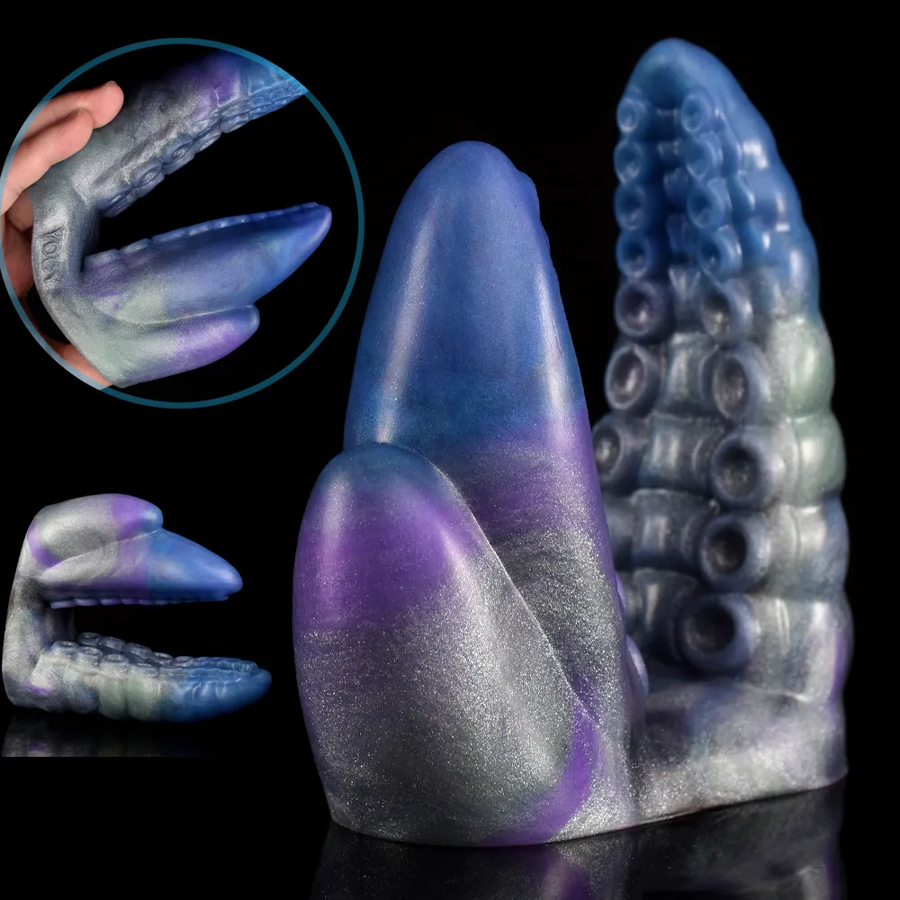 YOCY silikon Hollow ahtapot vantuz titreşimli parmak seti G noktası kadın masaj vibrating tor titreşimli set yetişkin seks oyuncakları
