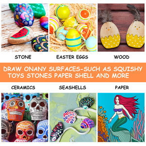 Marqueur à pointe <span class=keywords><strong>feutre</strong></span> à base d'<span class=keywords><strong>eau</strong></span> 24 couleurs Projets de bricolage Ensemble de stylos à peinture acrylique Marqueur de peinture professionnel Effaçable - Product Image 6