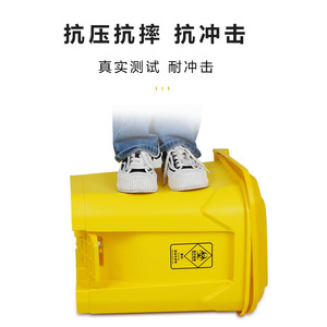 Thickened yellow foot pedal medical waste <b>bin</b>; hospital used mask recycling <b>bin</b> <b>with</b> <b>lid</b>. - Product Image 1