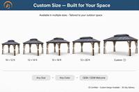 Gazebo de Acero Galvanizado Doble con Techo Rígido para Asados al Aire Libre, Pérgola Resistente al Viento, Fácil de Montar con Pantalla para Jardín