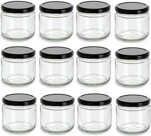 Botellas y Frascos de Vidrio de Buena Calidad de 8oz 12oz 16oz 240ml 350ml 500ml 730ml para Almacenamiento de Alimentos, Especias, Miel y Mermelada con Tapa - Product Image 1