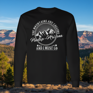 Pinetop Arizona Mountains Are Calling T-shirt à manches longues pour l'aventure en plein air - Product Image 3
