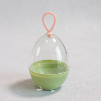 Boîte en plastique portable en forme d'œuf, étui en plastique anti-poussière et respirant, support pour éponge de maquillage avec boucle de suspension pour éponge cosmétique