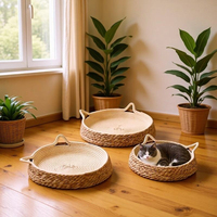 Lit grattoir rond en rotin pour chat, 3 tailles, coussin à gratter durable et anti-chute de poils pour chats d'intérieur