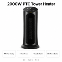 Chauffage d'appoint effet cheminée 2000W avec télécommande, écran tactile, humidificateur et chauffage céramique PTC