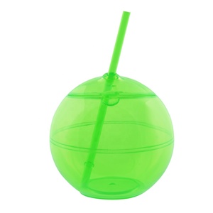 Vaso de Plástico sin BPA, Botella de Agua Deportiva, Vaso con Forma de Bola Redonda con Pajita, 24 oz - Product Image 2