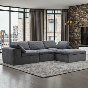Canapé modulaire en tissu sans cadre, rembourré en mousse haute densité, compressé sous vide en boîte, pour appartement, ne nécessitant pas d'assemblage - Product Image 2