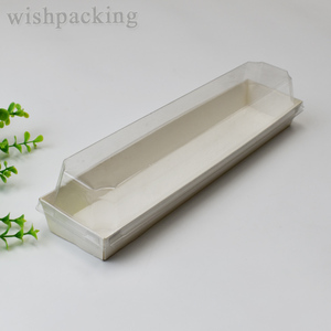 Custom FSC biodegradabile semplice scatola di carta con coperchio in plastica trasparente per biscotti dessert al cioccolato Ferrero pane profiterole - Product Image 5