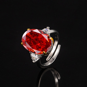 Anillo de Garra con Circonita Colorida de 12*16mm, Corte Hielo, de Cobre, para Mujer, Venta al Por Mayor de Fábrica Toderi - Product Image 4