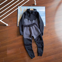 Ensemble 2 pièces pour homme avec veste à capuche zippée et pantalon de survêtement, idéal printemps-automne, vente en gros OEM
