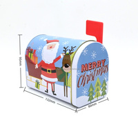 Boîte en métal personnalisée pour Noël, boîte à courrier, boîte à bonbons, boîte à biscuits, emballage cadeau, boîte décorative avec couvercle à charnière, OEM