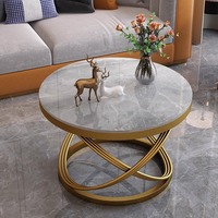 Tables basses modernes portables en métal rondes, style nordique, pour salon et chambre à coucher (vente en gros)