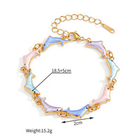 Bracelet Dauphin Goutte d'Huile Populaire, Bijou en Acier Inoxydable Haut de Gamme, Tendance Niche, Luxe Léger pour Femme