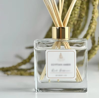 Bouteille diffuseur de parfum de luxe en verre carré de 100 ml, 150 ml, 200 ml, 350 ml, avec bouchon à vis extra large