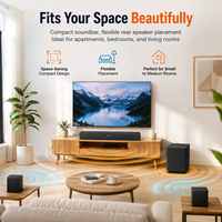 Barre de son 5.1 410W avec système de son surround, caisson de basses sans fil de 6,5 pouces, enceintes arrière filaires, BT 5.3, EARC
