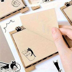 Cute Creative Lazy Cat Printed Self-Adhesive Sticky Notes Memo <b>Pads</b> Essential Office Study Supplies for Students - Product Image 4