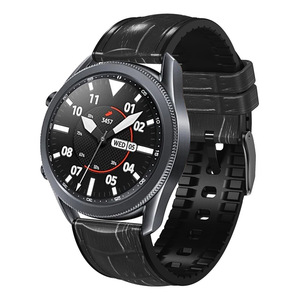 Correa de cuero con textura de bambú de silicona de 22mm compatible con <span class=keywords><strong>Huawei</strong></span> <span class=keywords><strong>GT3</strong></span> <span class=keywords><strong>Pro</strong></span> 46mm para relojes inteligentes Samsung Garmin bandas altas - Product Image 1