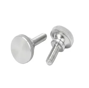 High Quality M2 M4 M5 M6 M8 M10 OEM DIN464 SS304 SS316 Flat Head knurled Thumb Screw Step Shoulder Screw